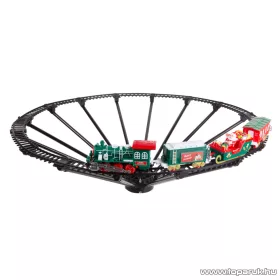   Bewello Christmas Tree Train elemes, világító és hangot adó, karácsonyfára szerelhető kisvasút, karácsonyi vonat szett