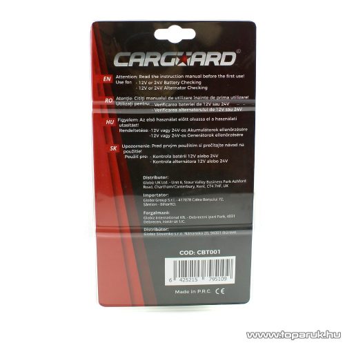 Carguard 55776 Akkumulátor, generátor teszter, 12 - 24 V