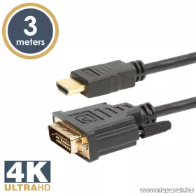   delight DVI-D / HDMI kábel, 3 m, aranyozott csatlakozóval (20381)