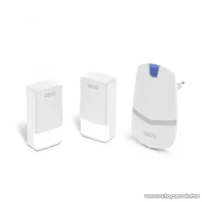   delight Digitális elem és vezeték nélküli kinetic csengő, két kültéri nyomógombbal, max. 100 m hatótávolság, feher (55343WH-2)