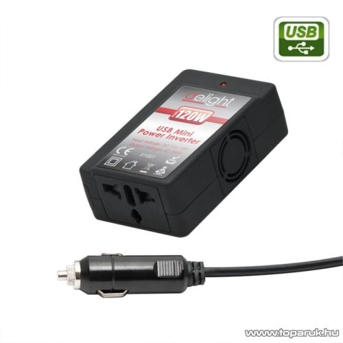 Delight Feszültség átalakító inverter DC 10.5V - AC 230V, 120W (51021) - megszűnt termék: 2016. július