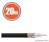 Delight Koax kábel, RG 6, 75 ohm, fekete, 20 m / tekercs (NX20034x20)