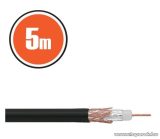   Delight Koax kábel, RG 6, 75 ohm, fekete, 5 m / tekercs (NX20034x5)