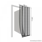  Delight 11608BK szúnyogháló függöny ajtóra, 4 db szalag, max. 100 x 220 cm, fekete
