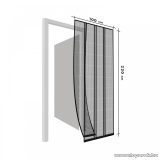   Delight 11608BK szúnyogháló függöny ajtóra, 4 db szalag, max. 100 x 220 cm, fekete