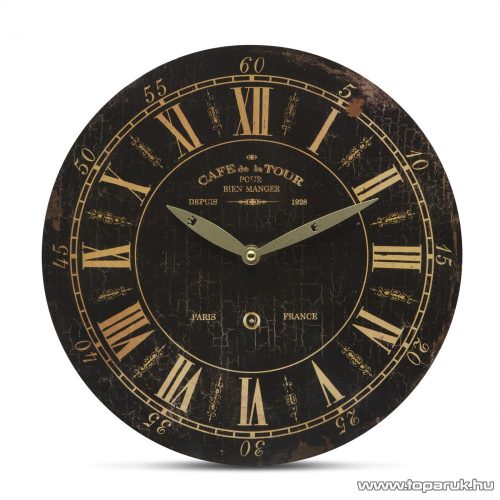 Design Dekor FO29CM2 Vintage stílusú falióra, 29 cm, mintás hátlappal