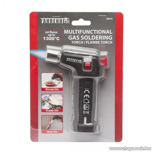 Fahrenheit Újratölthető gázos forrasztópáka / kézi flambírozó (28510)