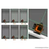 Handy 10058 Akkumulátoros lézeres szintező szett, 16 zöld lézer - 3D / 360 - 2 akkumulátorral, 2 konzollal és szemüveggel, max 15 m
