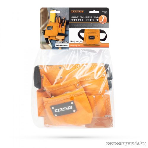 Handy Hasított bőrből készült övtáska, szerszámtartó és szegtartó táska, 20 x 21 cm (10262)