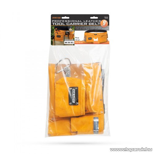 Handy Professzionális, bőr szerszámtartó öv, 9 zseb + kalapácstartó, 55 x 20 cm (10263B)