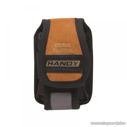 Handy Övre fűzhető prémium minőségű bőr telefontartó tok, tépőzárral, 9 x 14 cm (10264)