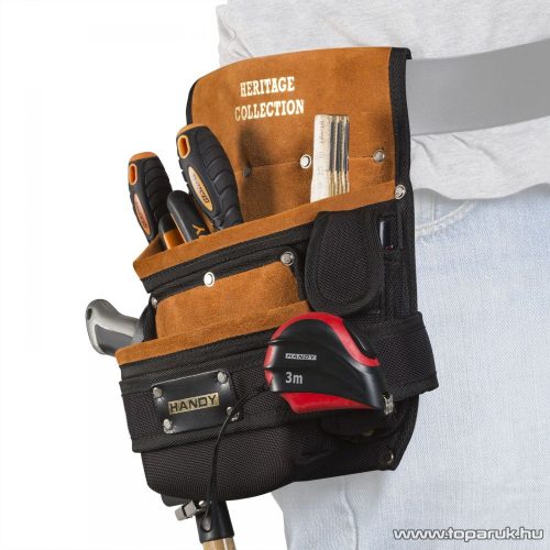 Handy Heritage Collection Prémium minőségű hasított bőr és poliészter, övre fűzhető szerszámtartó táska, 25,5 x 29,5 cm (10265)