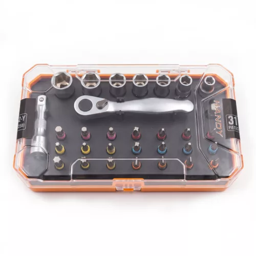 Handy 10637 Racsnis dugókulcs és bitfej készlet, 31 részes (6-12 mm)