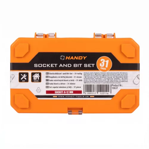 Handy 10637 Racsnis dugókulcs és bitfej készlet, 31 részes (6-12 mm)