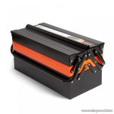   Handy 10948 Fém szerszámosláda, szétnyitható, fekete / narancssárga, 430 x 210 x 200 mm