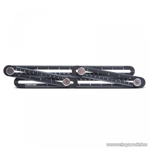 Handy 10999 Fém négyoldalú vonalzó, szögmásoló, 31 x 18 cm 