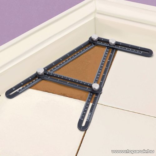 Handy 10999 Fém négyoldalú vonalzó, szögmásoló, 31 x 18 cm 