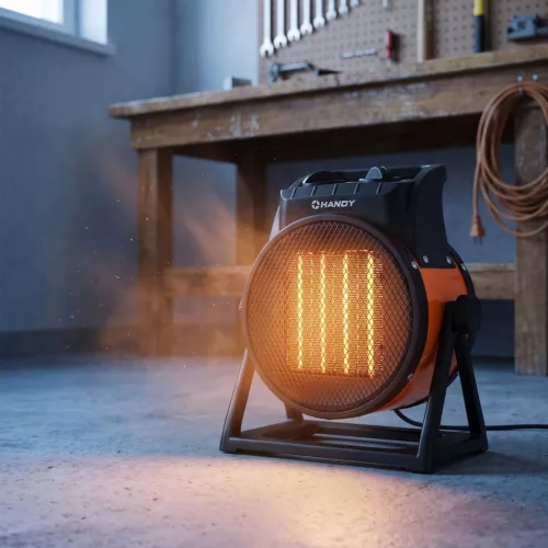 Handy 51112 Elekromos PTC kerámia műhely hősugárzó, fűtőtest, 1000 / 2000W, narancs/fekete 