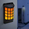 Napelemes LED-es szolár fali lámpa lángeffekttel, fekete, rácsos, 18 x 10 cm (11246)