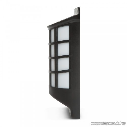 Napelemes LED-es szolár fali lámpa lángeffekttel, fekete, rácsos, 18 x 10 cm (11246)