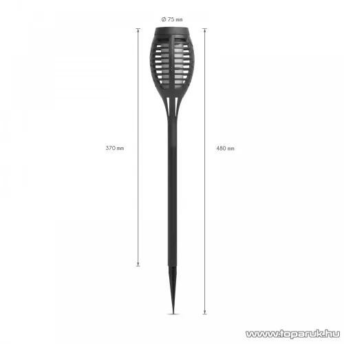 Garden of edeN 11262B Lángokat imitáló szolár napelemes kerti LED lámpa, fekete, 4 db / SZETT