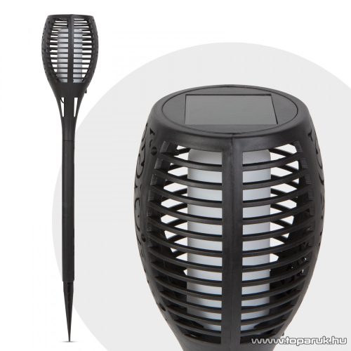 Napelemes, lángokat imitáló kerti szolár LED lámpa, fekete (11262)