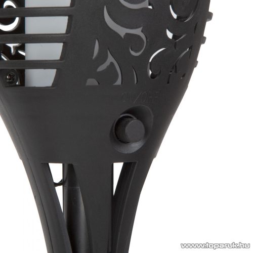 Napelemes, lángokat imitáló kerti szolár LED lámpa, fekete (11262)