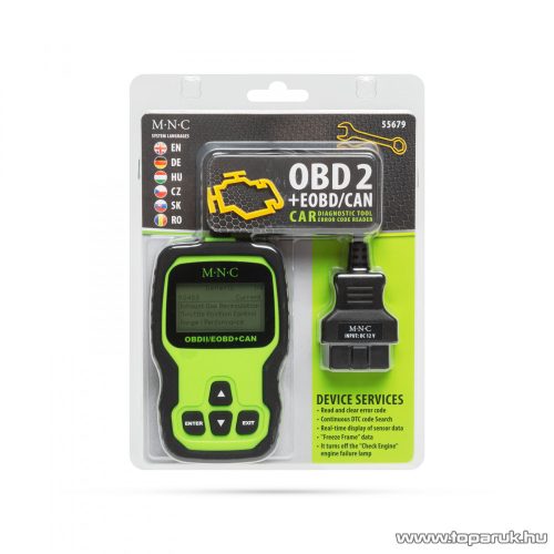 MNC 55679 Autó diagnosztikai eszköz, hibakód kiolvasó, OBD2, 12V