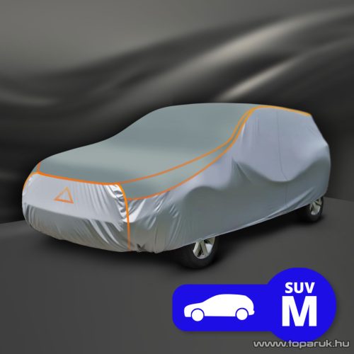 MNC 55763G Jégeső elleni autó takaró ponyva, szürke, 432 x 185 x 145 cm (M méret, SUV / terepjáró / kombi típusú autókhoz)