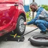 MNC 55769 Acél ötvözetből készült, max. 2 tonna teherbírású hidraulikus krokodil emelő + tároló doboz