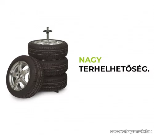 MNC Nagy teherbírású fém keréktartó, felnitároló, abroncstároló állvány, 75 x 75 x 102 cm, max 70 kg (55778)