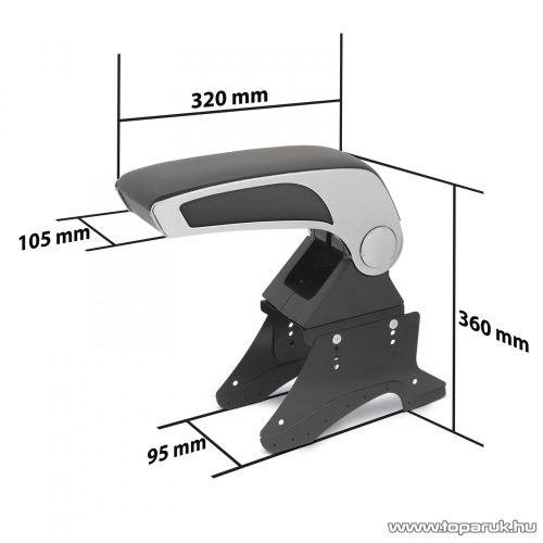 MNC 55798B Univerzális autós könyöklő tárolórekesszel, fekete  - ezüst