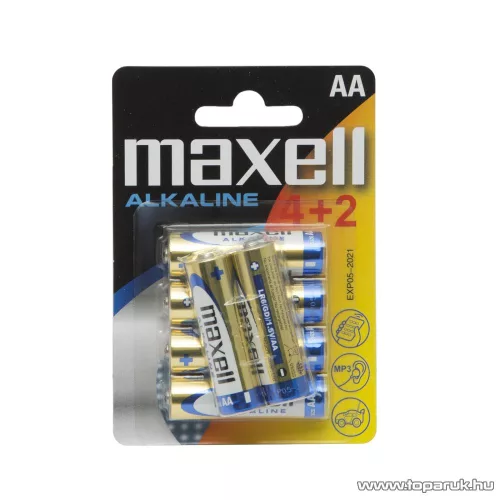 Maxell 18732 Ceruza elem, 1,5V, (AA, LR6 méret), 4 + 2 db / csomag