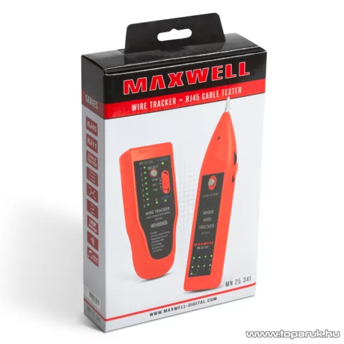 Maxwell MN-25 341 Érpárkereső hangjelzéssel, RJ45 kábel teszterrel  (25341)