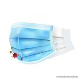    3 rétegű egészségügyi szájmaszk, kék színű, 10 db / csomag 