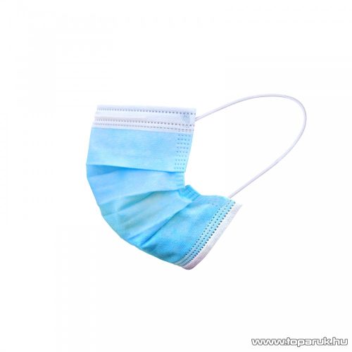  3 rétegű egészségügyi szájmaszk, kék színű, 10 db / csomag 