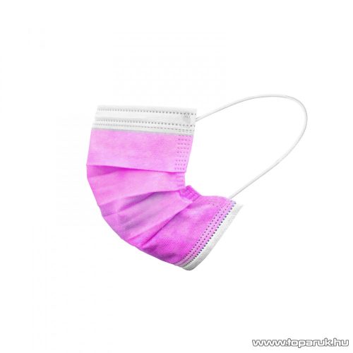  3 rétegű egészségügyi szájmaszk, rózsaszín, 10 db / csomag 