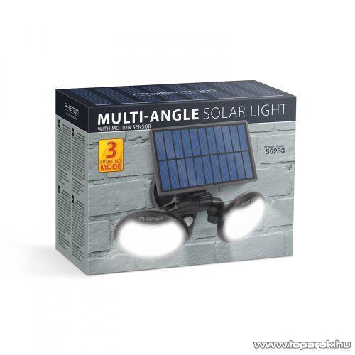 Phenom 55283 Mozgásérzékelős napelemes szolár reflektor, forgatható fejjel, 2 COB LED-del