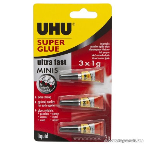 UHU Pillanatragasztó 3 x 1 g (U45420)