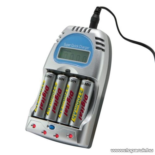 VANSON Akkumulátor gyorstöltő 4 x AA/AAA - Ni-MH/Ni-Cd típusokhoz + 4 db 2700mAh AAA Ni-MH akkumulátor (18914V)