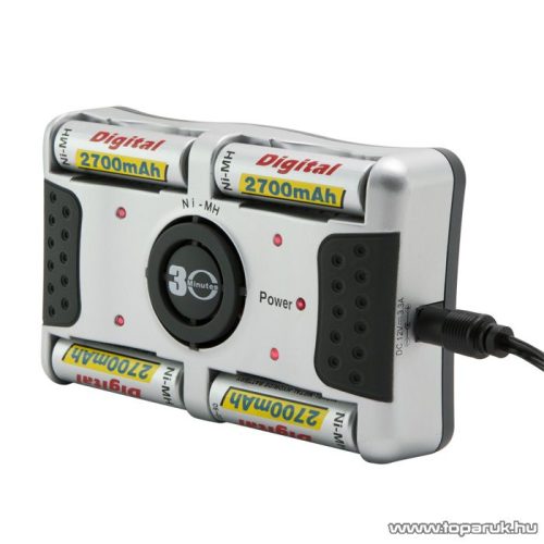 VANSON Akkumulátor gyorstöltő 4 x AA/AAA - Ni-MH típusokhoz + 4 db 2700 mAh AA Ni-MH akkumulátor (18917V)