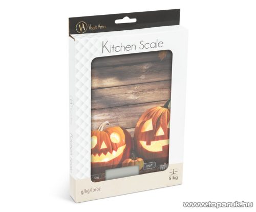 Vog & Arths 57267R Konyhai mérleg, 5 kg méréshatárig, Halloween tök design