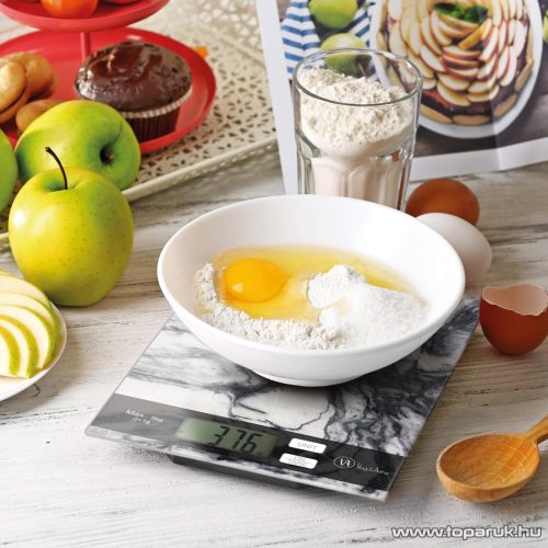 Vog & Arths 57268B Konyhai mérleg, 5 kg méréshatárig, fehér márvány design