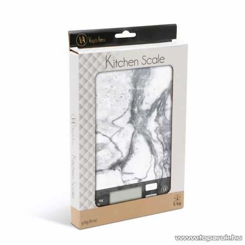 Vog & Arths 57268B Konyhai mérleg, 5 kg méréshatárig, fehér márvány design