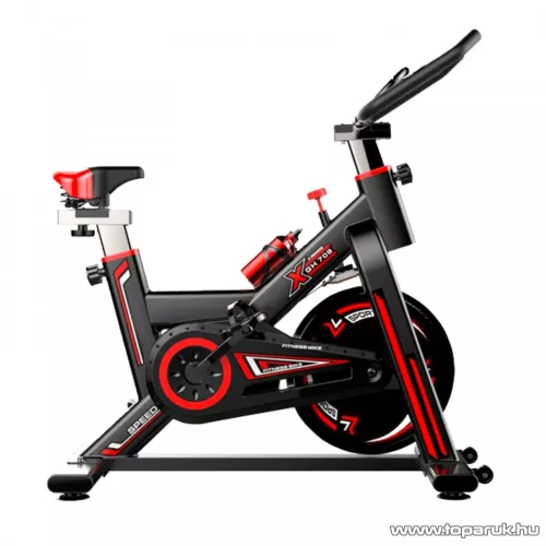 Spinning bike GH 709 Premium szobabicikli acél vázzal, kulacstartóval, max 120 kg terhelhetőséggel, piros-fekete