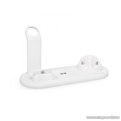 bewello BW2006WH Vezeték nélküli töltőállomás mobiltelefonokhoz, órákhoz, fülhallgatókhoz, fehér