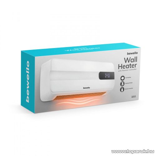 bewello BW2026 LCD PTC Fali ventilátoros fűtőtest LCD kijelzővel, távirányítóval, 2000 W