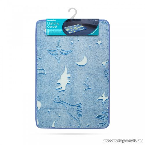 bewello BW2061B Világító foszforeszkáló szőnyeg, kék, dinoszauruszos, 60 x 40 cm