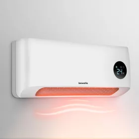   bewello BW2100 LED kijelzős fali hősugárzó fűtőtest távirányítóval, időzítő és ablaknyitás érzékelő funkcióval, fehér, 1000 / 2000 W