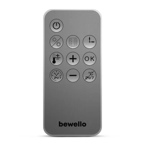 bewello BW2100 LED kijelzős fali hősugárzó fűtőtest távirányítóval, időzítő és ablaknyitás érzékelő funkcióval, fehér, 1000 / 2000 W